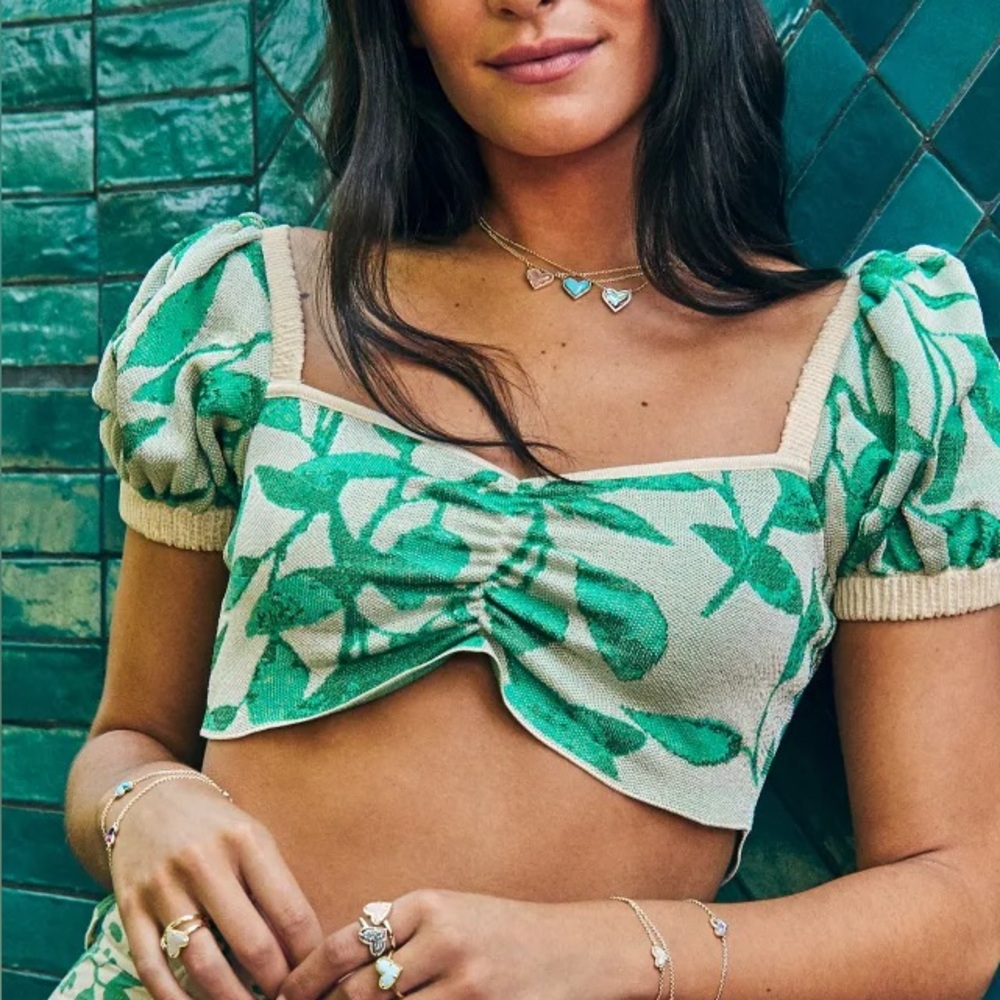 Zara Leaf Crop Top